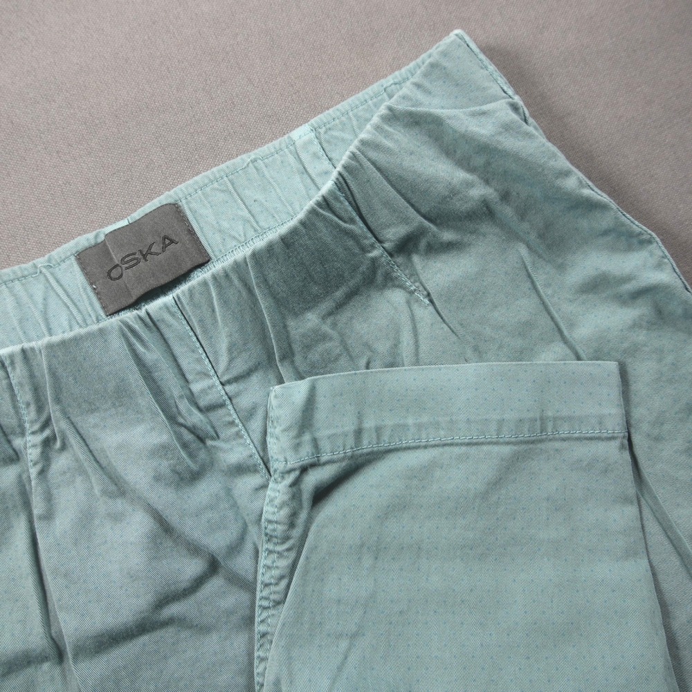 Oska Straight Leg Elastic Waist Cotton Women Pants Size 1 Coastal Relax Boho